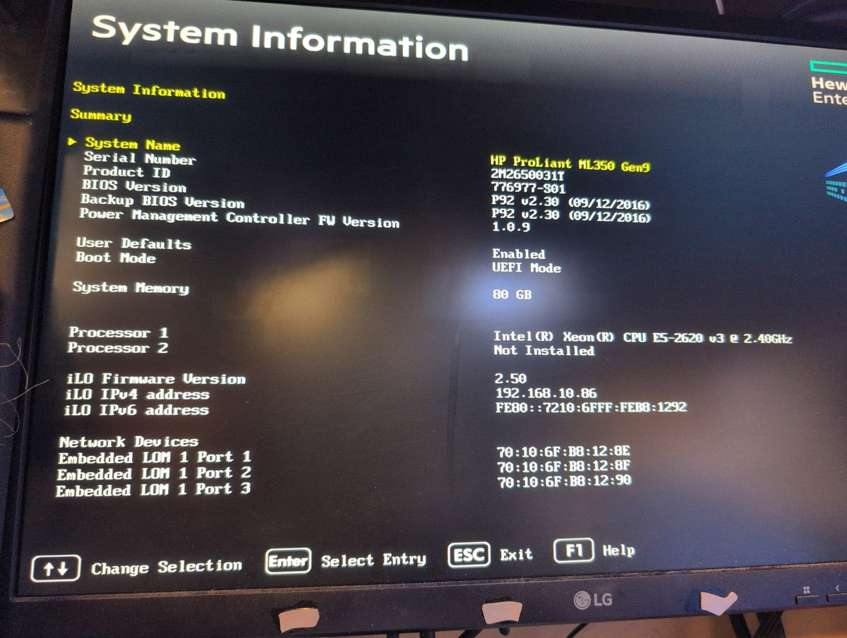 🎸 HP ProLiant ML350 Gen9 Tower Server Xeon E5-2620 v3/ 80GB DDR4/4x 600GB HDD