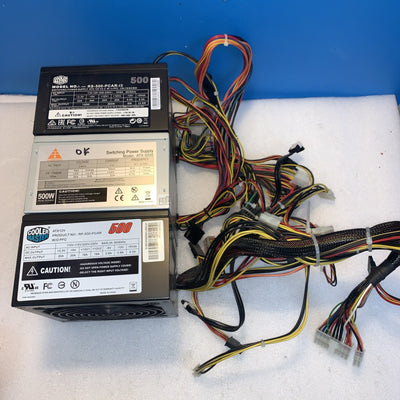 3x desktop 500W power supply (2 of 3 have PCIE)