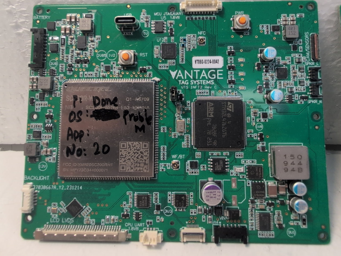 🔥 (AS IS )  2X Vantage Tag Systems VT06G PCB Board SC200R-WF Smart Module -