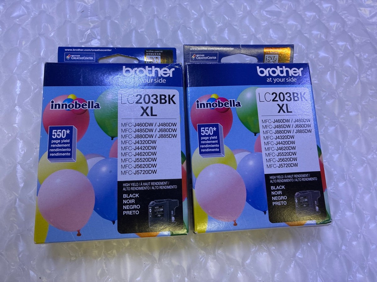 🔥 Brother LC203BK XL High Yield Black Ink Cartridge 2-Pack NEW OTHER