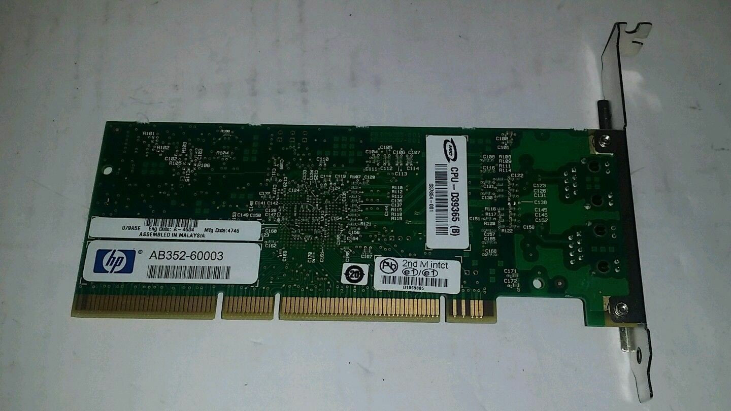 HP AB352-60003 MT Dual Port 10/100/1000 PCI-X Gigabit Ethernet Adapter @@@