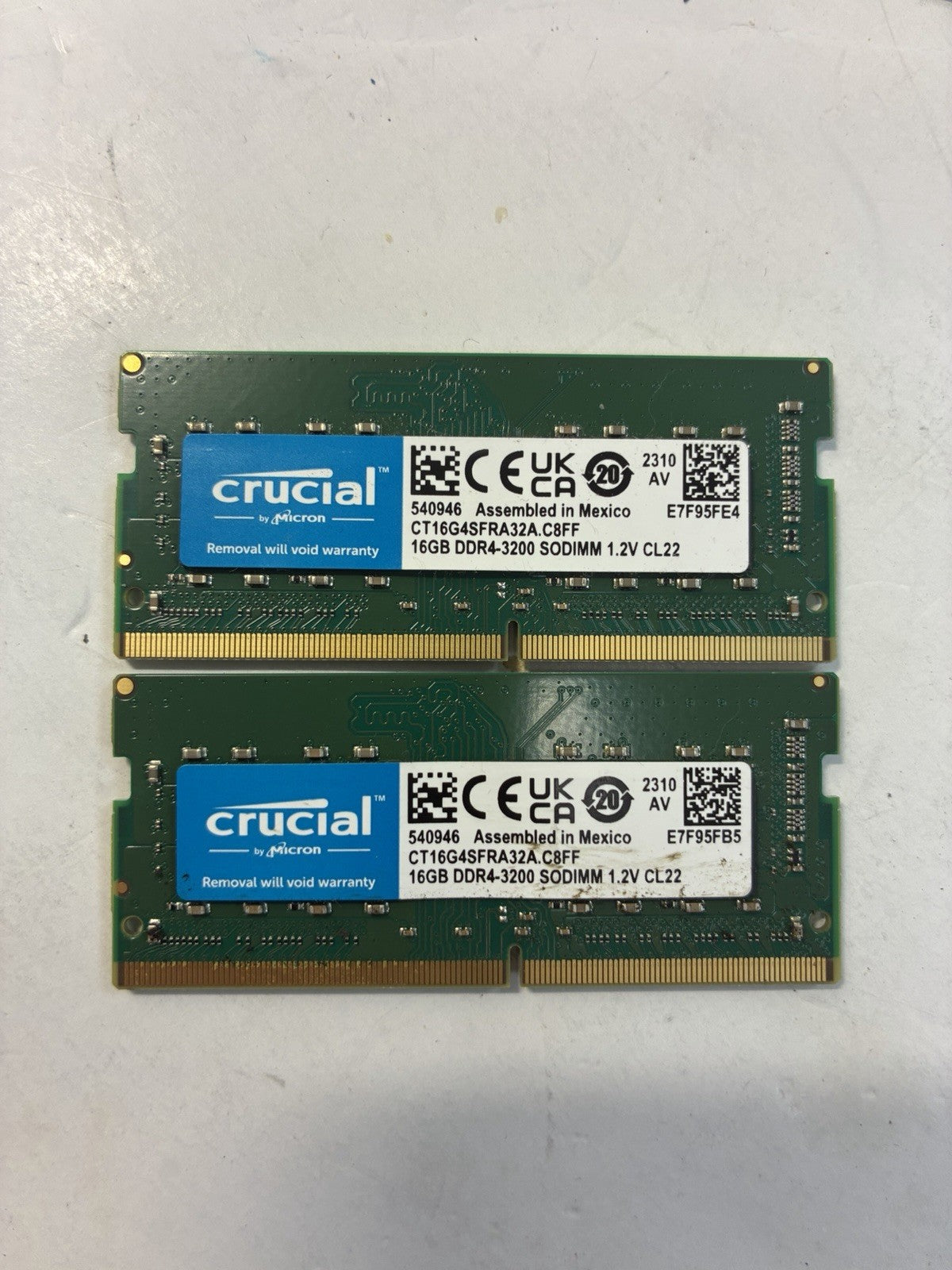 32GB =2x 16GB 🔥Crucial DDR4-3200 SODIMM 1.2V CL22 CT16G4SFRA32A C8FF laptop Ram