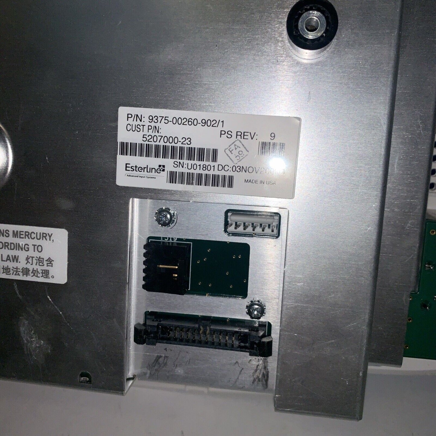 GE LOGIQ E9 UPPER OPERATOR PANEL  #1