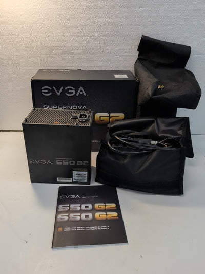 🔥 EVGA SuperNOVA 650 G2 650W 80+ Gold ATX Power Supply With All Cables & Box -