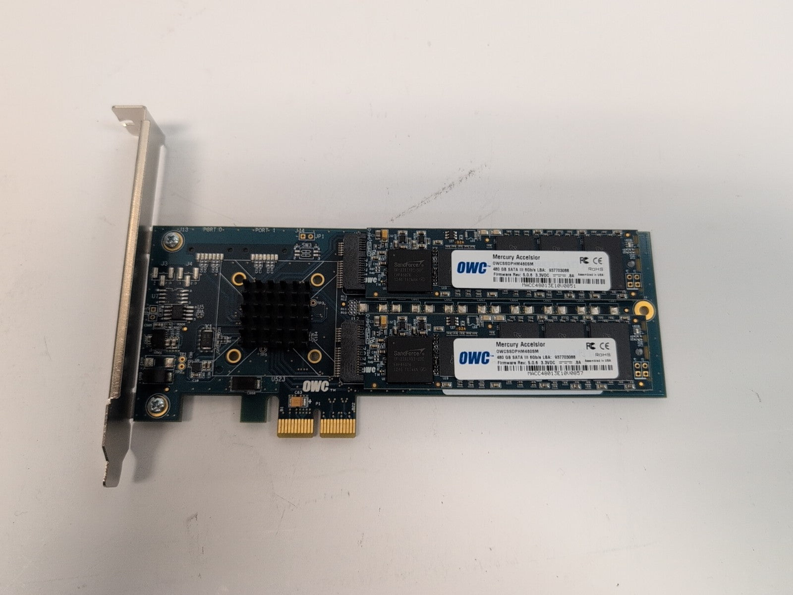 OWCSSDPHW2R960 OWC Mercury Accelsior PCI-E Card With 2x 480GB SSD Tested -