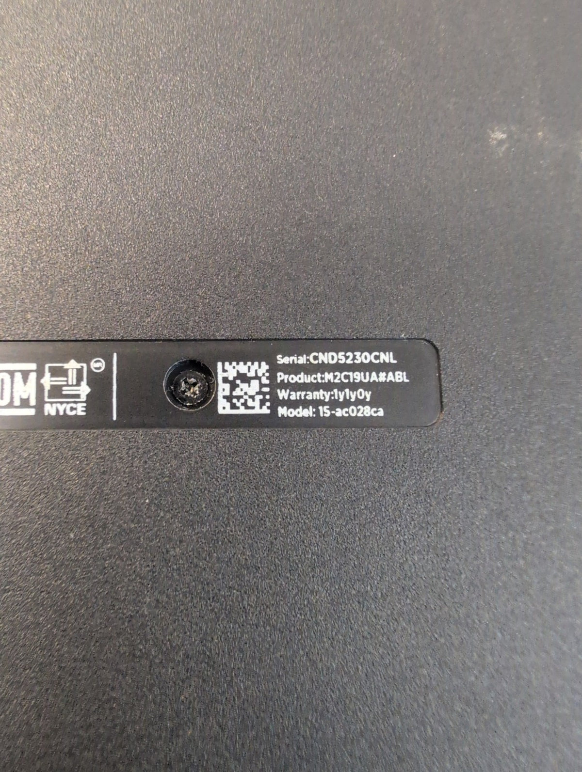 🎸 HP 15-ac028ca 15.6in Laptop Pentium 3825U 8GB RAM 750GB HDD (READ)