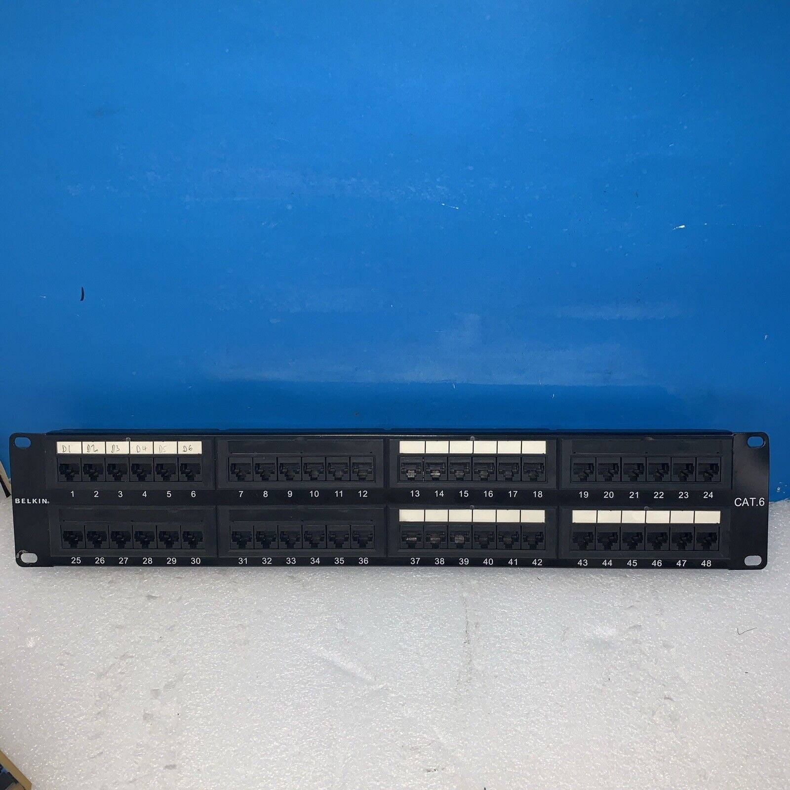 Belkin 48-Port CAT6 Network Patch Panel Black ethernet