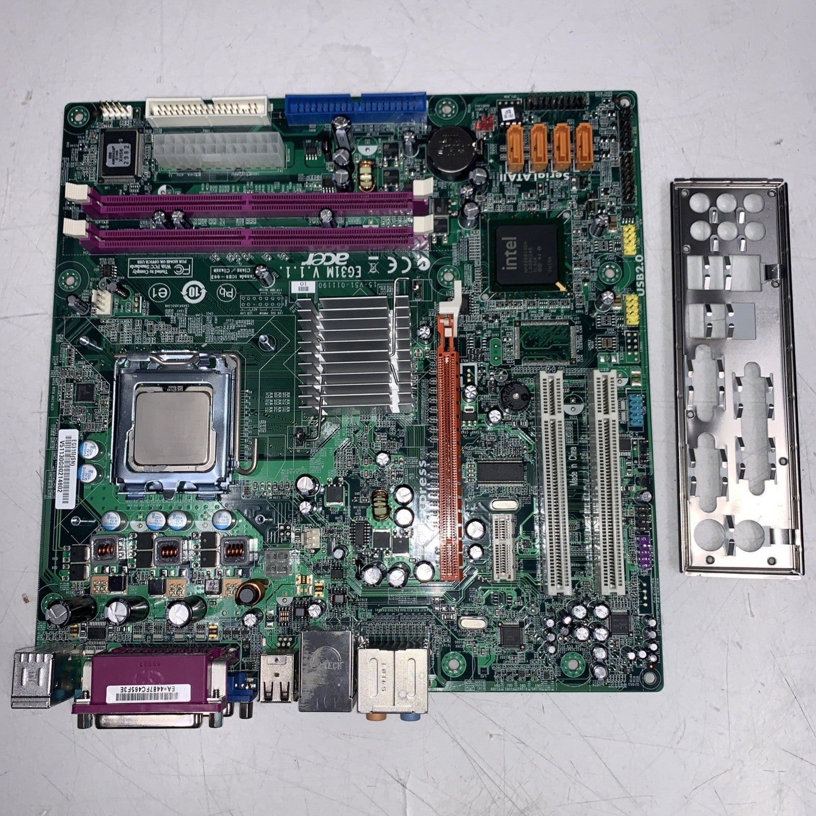 Acer EG31M V1.1 Motherboard+Intel Dual-Core E7400 LGA775