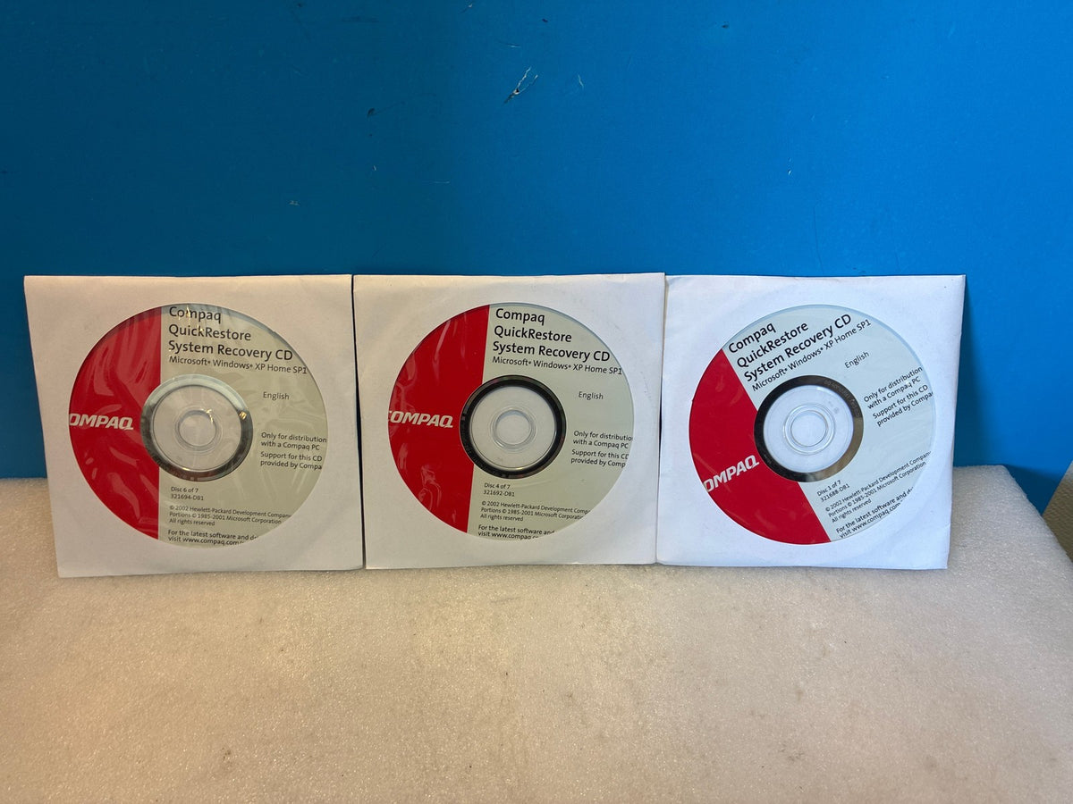 🔥 Compaq QuickRestore Windows XP Home SP1 Recovery CD 321688-DB1 3 of 7 Discs