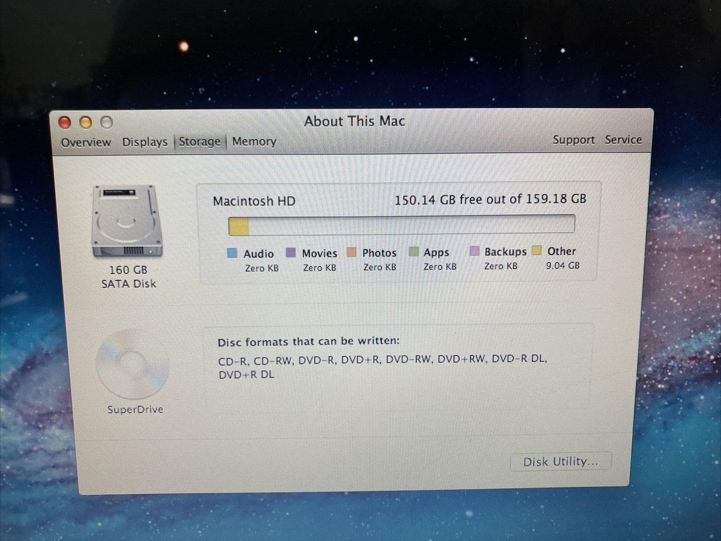 ~ Apple MacBook 13" Laptop 2008 A1181 Intel C2D CPU / 2GB / 160GB HDD (Read) ~