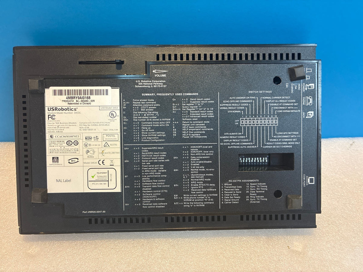 🔥 USRobotics Courier 56K Business Modem 3453C External Dial-Up RS-232 Serial