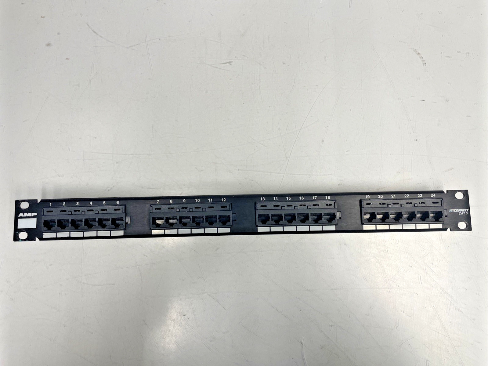 🔥AMP Cat5 24-Port Network Patch Panel Model 557860-1 T568A   +