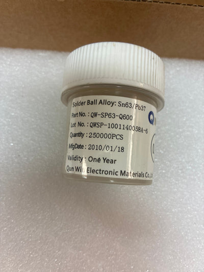 🔥 Qwin Sn63/Pb37 BGA Solder Balls 0.6mm 250000pcs QW-SP63-Q600