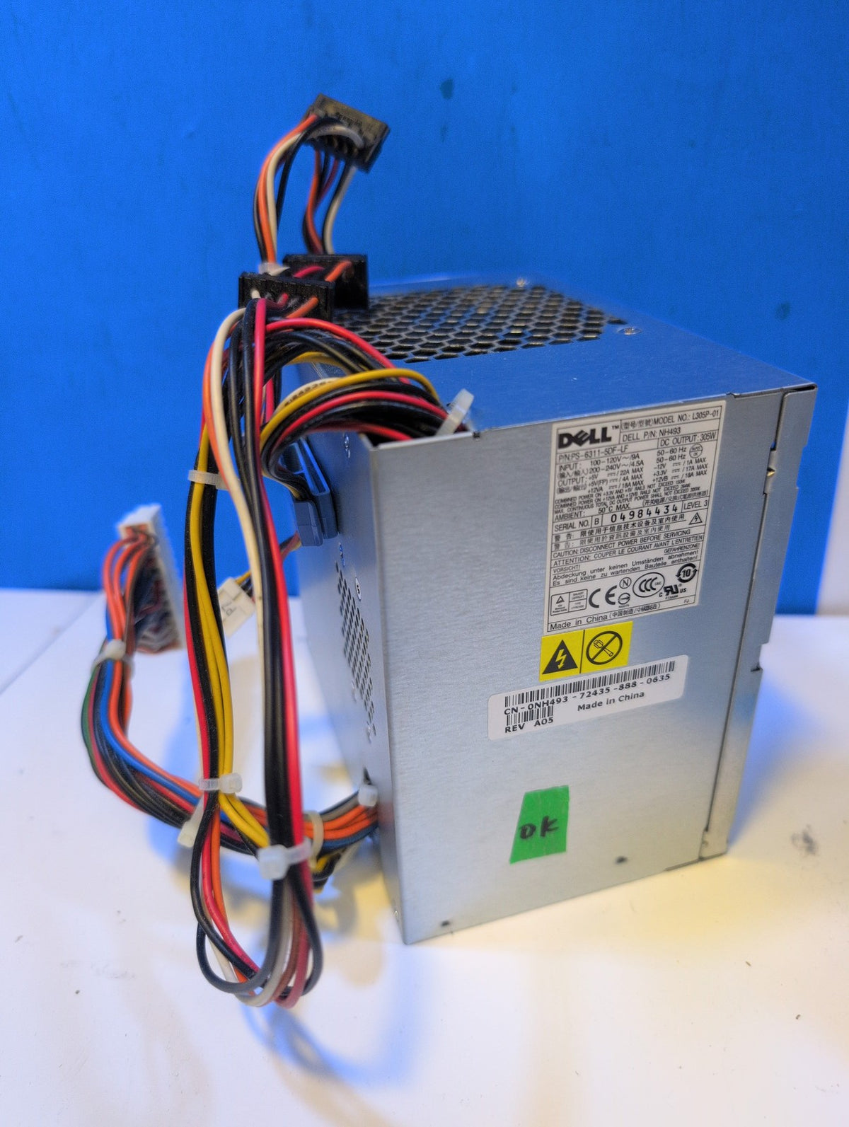 🎸 Dell 305W Desktop Power Supply L305P-01 NH493 PS-6311-5DF-LF ATX 24-Pin