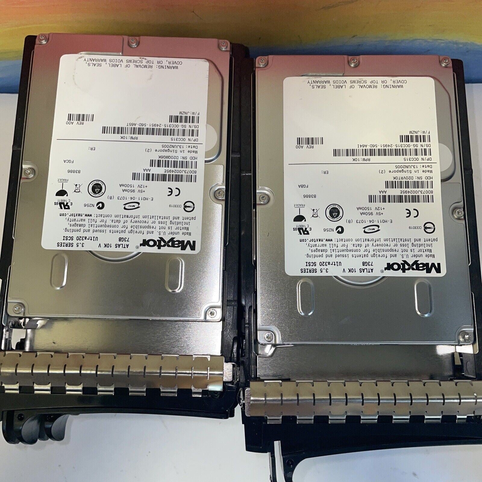 (Lot 12) Dell 73GB SCSI 3.5 HD CC315 0CC315 Caddy Y6939 PowerEdge 1650 1750 1850