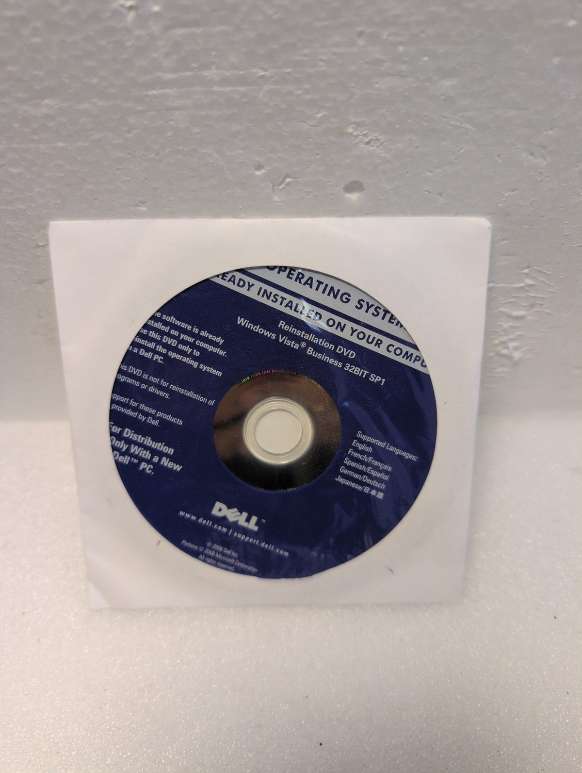 🎸 Dell Windows Vista Business 32-bit SP1 Reinstallation DVD DP/N 0J229H