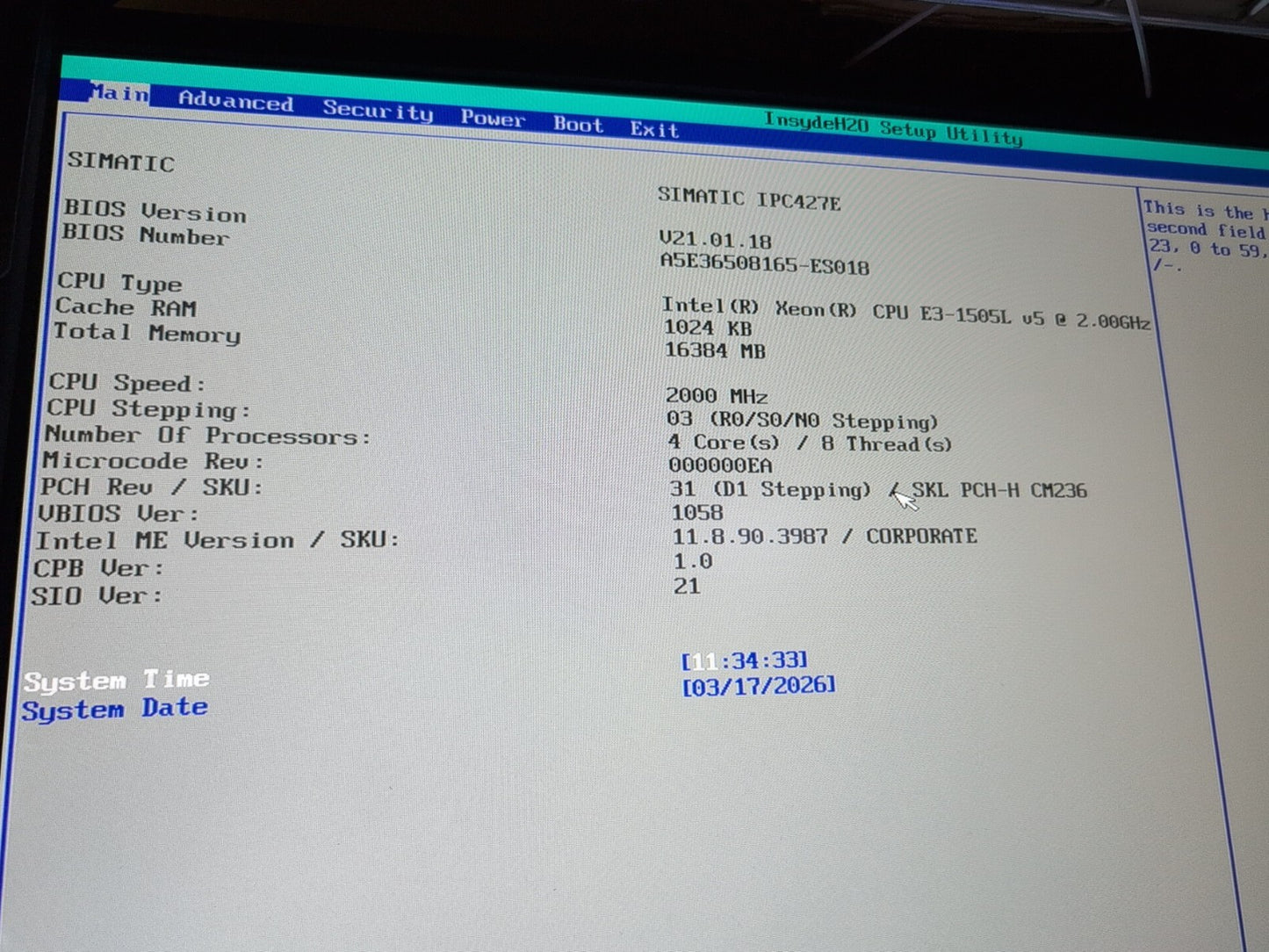 SIEMENS SIMATIC IPC427E MICROBOX 6AG4141-7DE38 XEON E3-1505L v5/16GB/480GB SSD -