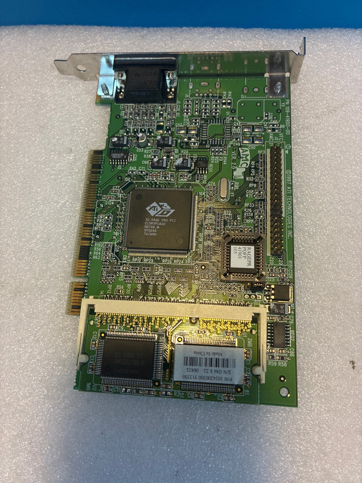 🔥 ATI 3D Rage Pro PCI Video Card 109-41900-00 with AMC Daughterboard VGA