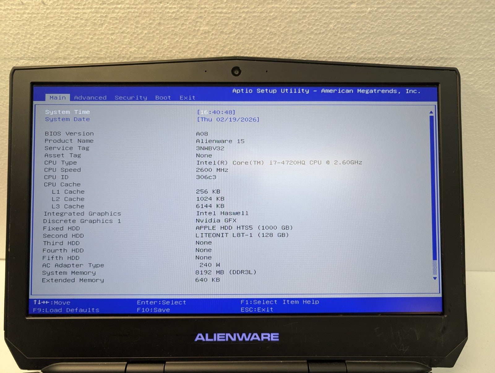 Dell Alienware 15 Laptop  Motherboard i7-4720HQ CPU AAP20 LA-B753P Tested -