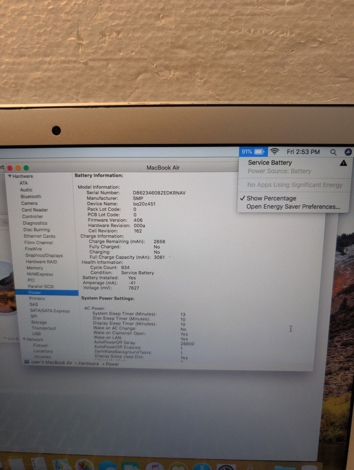 🎸 Apple MacBook Air 13-inch A1466 Mid 2012 Core i5-1.8GHz 8GB 128GB SSD 10.13