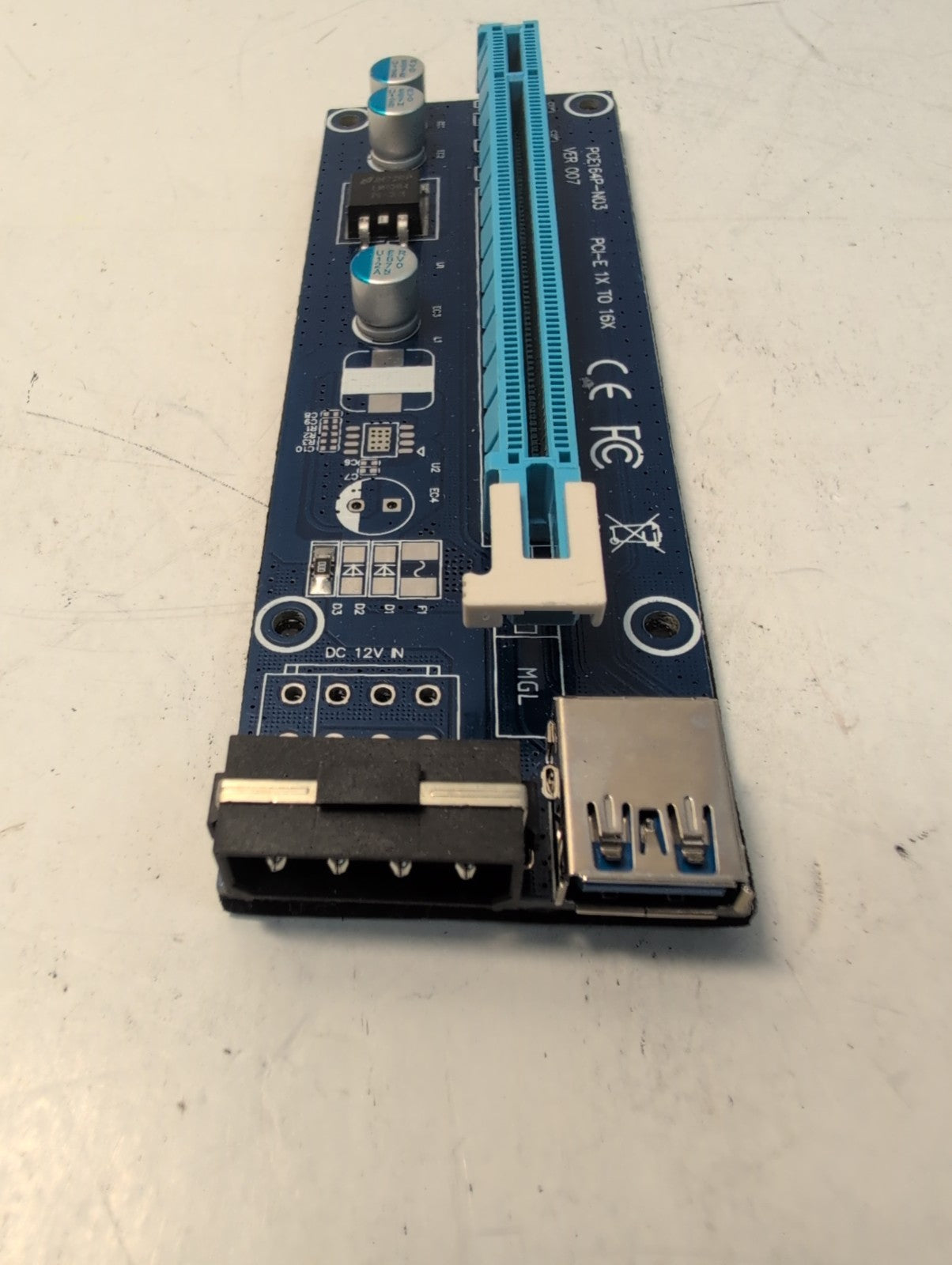 🔥  PCE164P-N03 VER 006C PCI-E 1X To 16X Powered USB 3.0 Raiser Card -