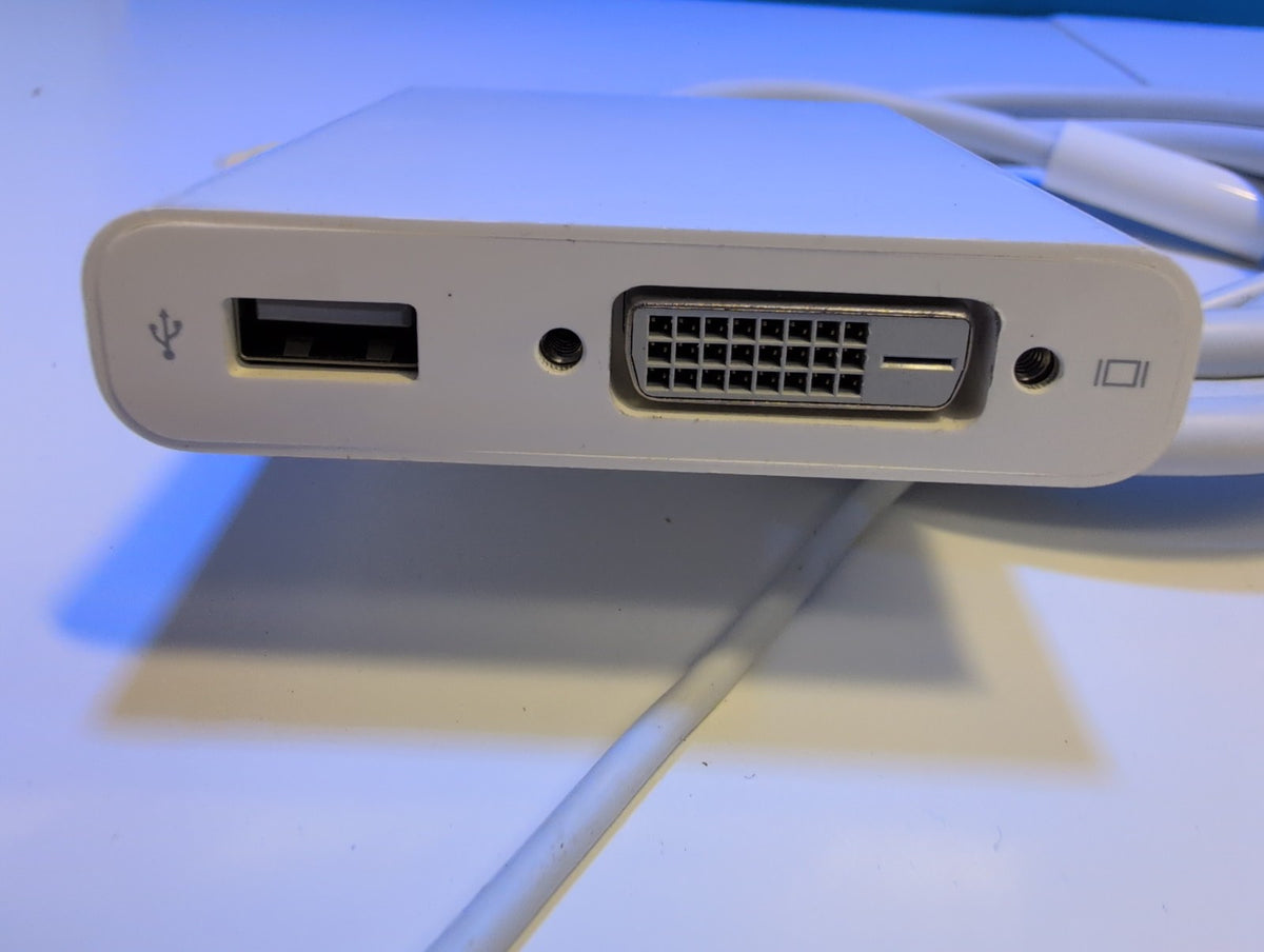 🎸 Apple Mini DisplayPort to Dual-Link DVI Adapter A1306 White w/ USB Port