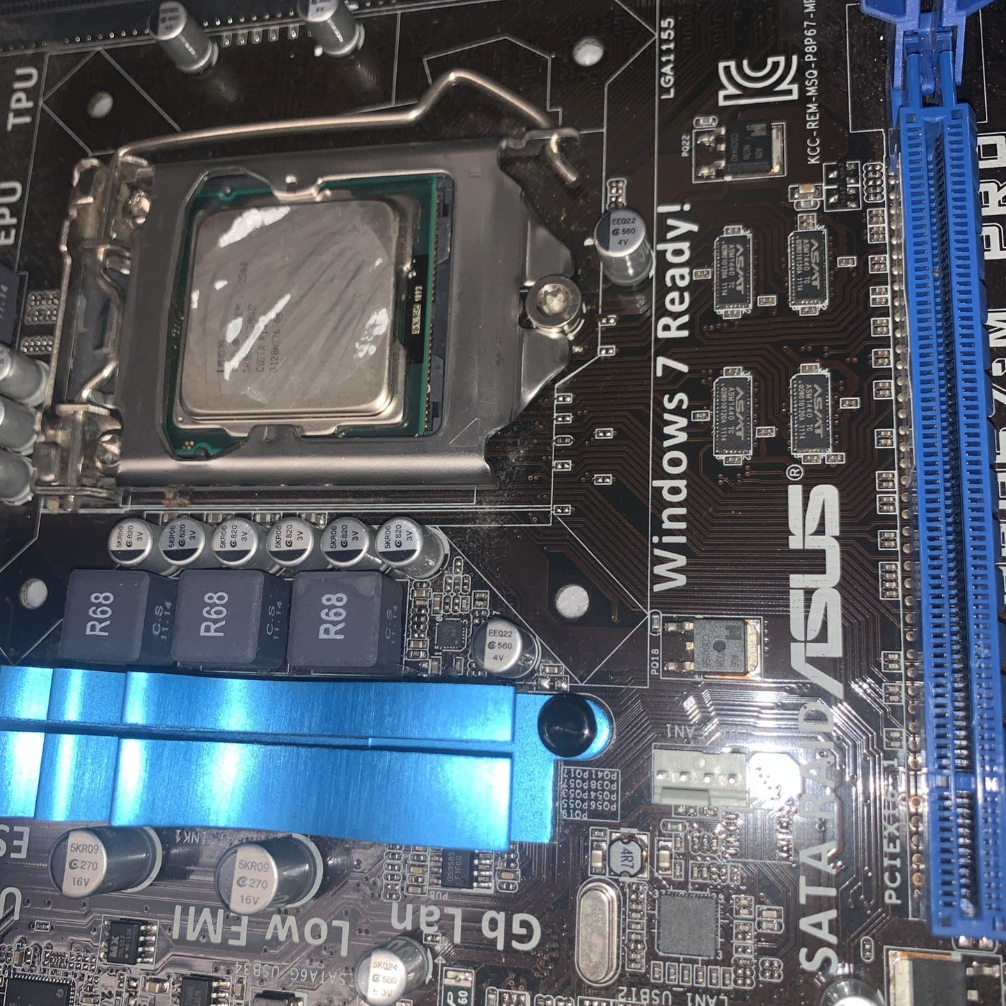ASUS P8P67-M PRO LGA1155 Motherboard REV 3.0  + i5-2500 (no IO shield)
