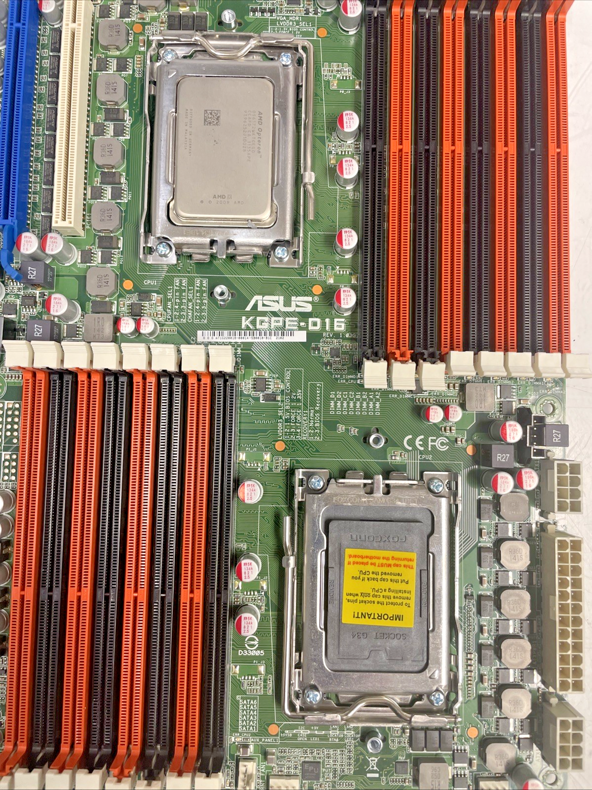 🔥 ASUS KGPE-D16 G34 Motherboard w/ 1x AMD Opteron 6172+ IO Shield  +