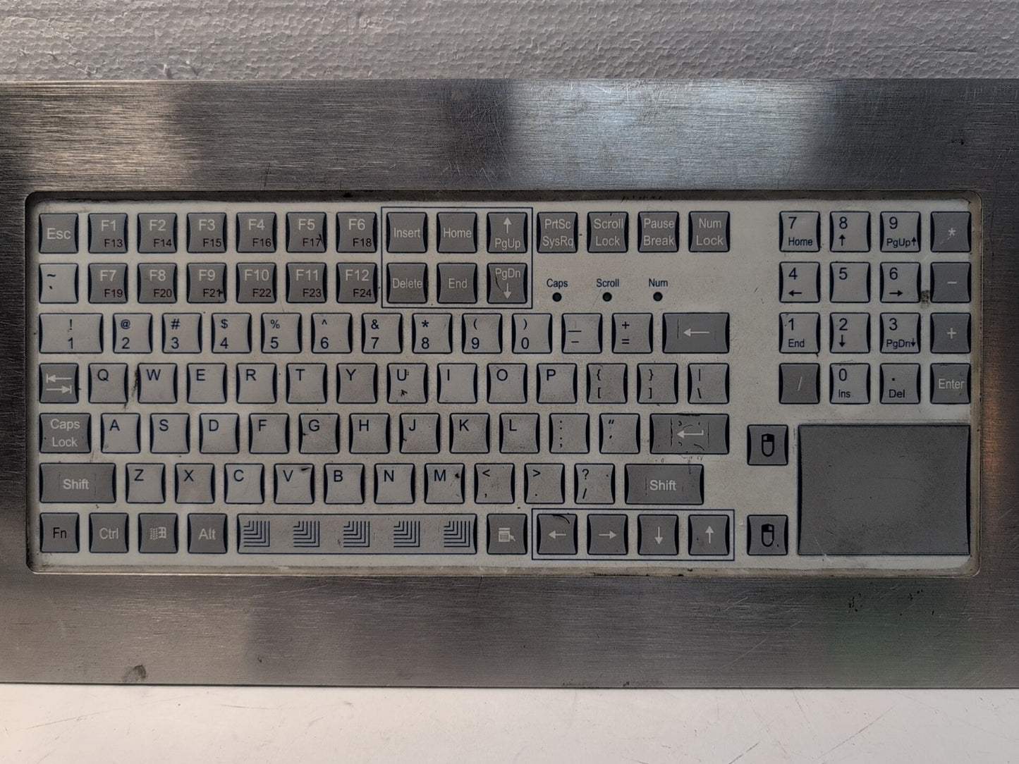 (AS IS, CABLE CUT) HOPE INDUSTRIAL SYSTEMS  USB Keyboard KB-M2-P90-SS4-4X-USB -