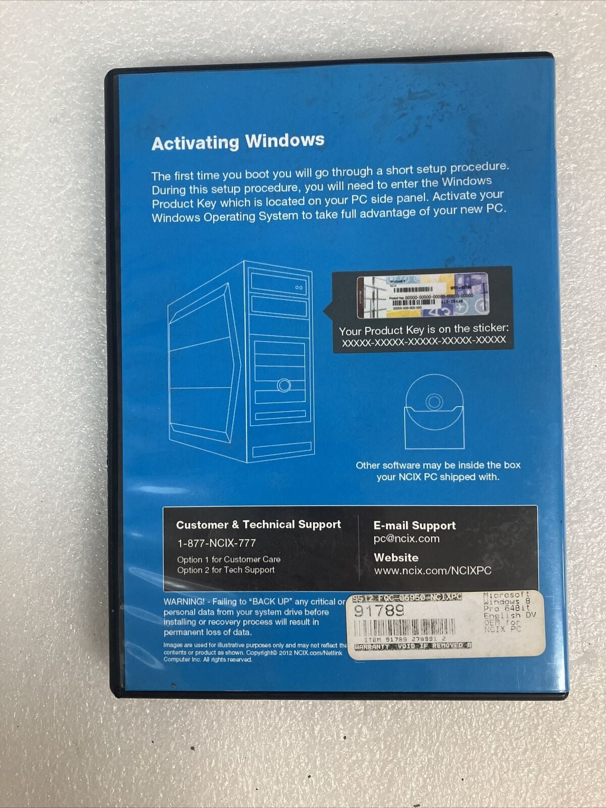 One NCIX PC Windows 8.1 Pro 64-Bit Installation DVD PN: X19-03625 (No Key) ~