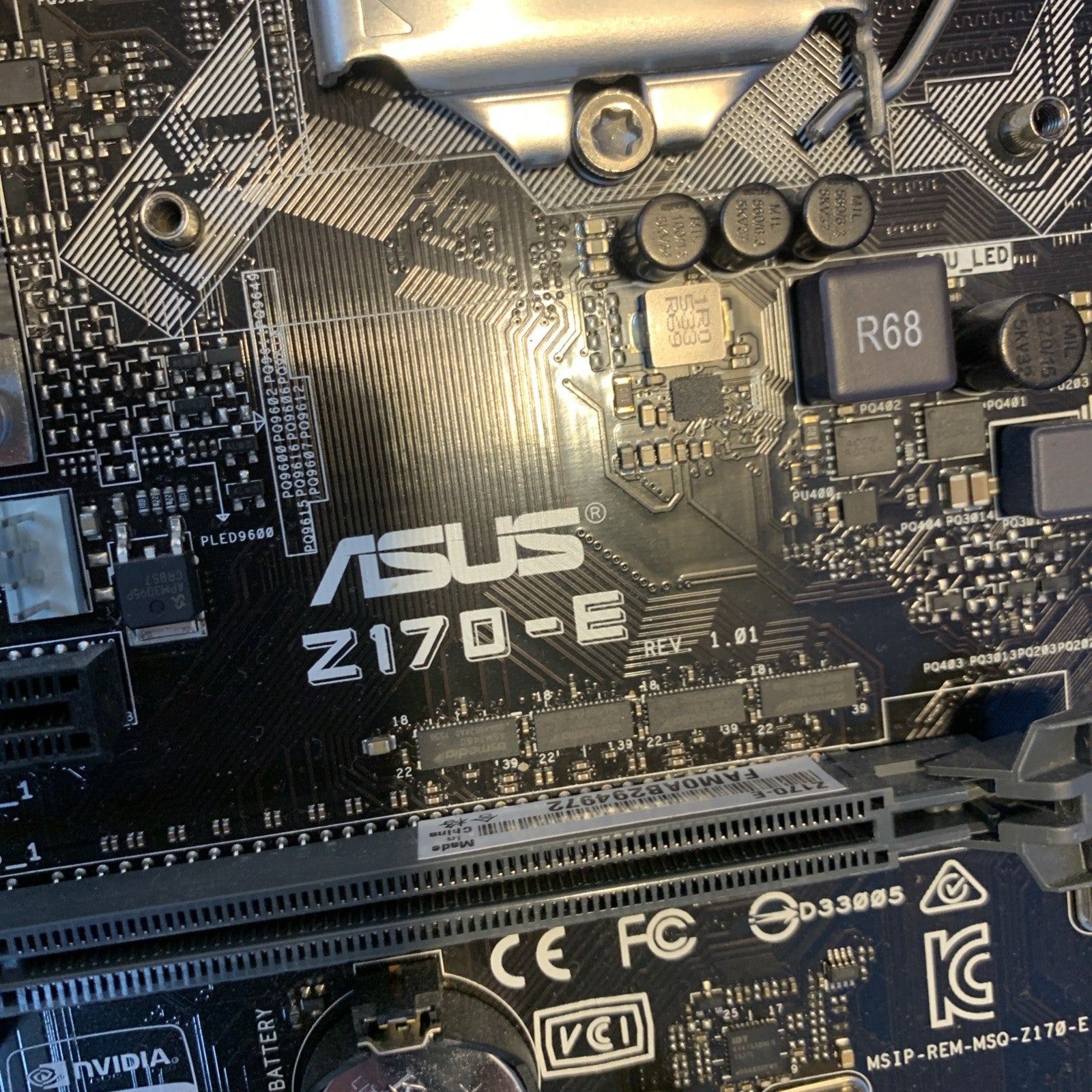 ASUS Z170-E Motherboard DDR4 LGA1151 PCIe SATA USB-C HDMI + i7-6700K + 8GB RAM