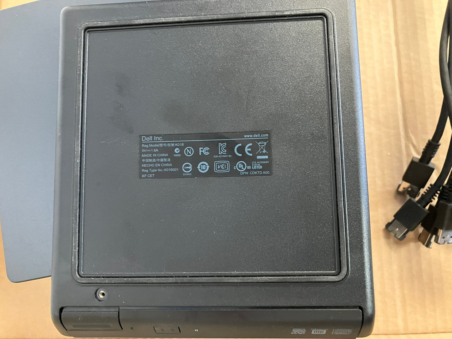 1 x Dell K01B Laptop Computer External DVD-RW Optical Drive w/ eSATA Cable