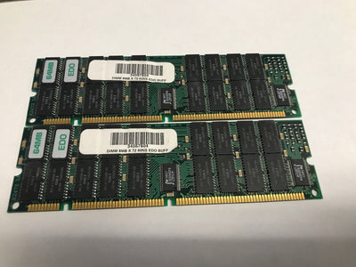 LOT OF 2 CUBIG 8MB X 72 60NS EDO BUFF MEMORY RAM