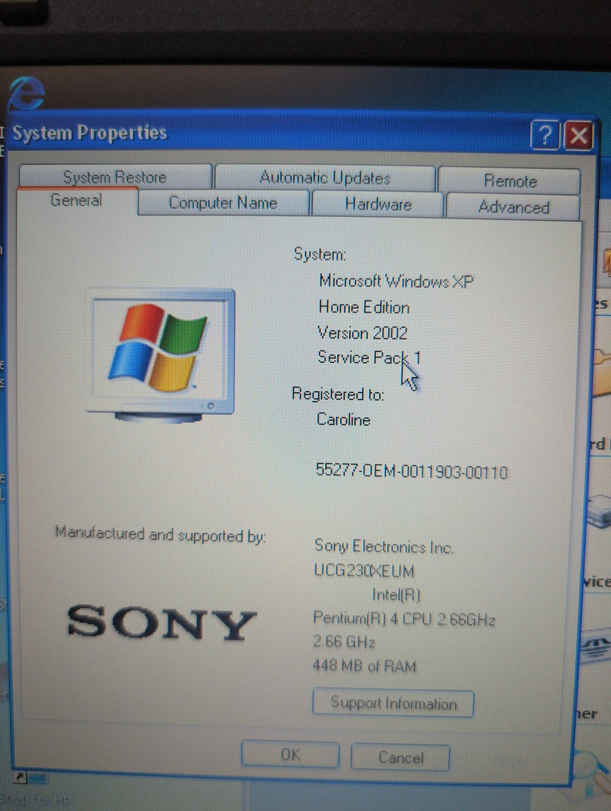 🎸 Sony VAIO PCG-9L1L PCG-FRV35 Notebook Pentium 4 2.66GHz 15" 40GB HDD WinXP