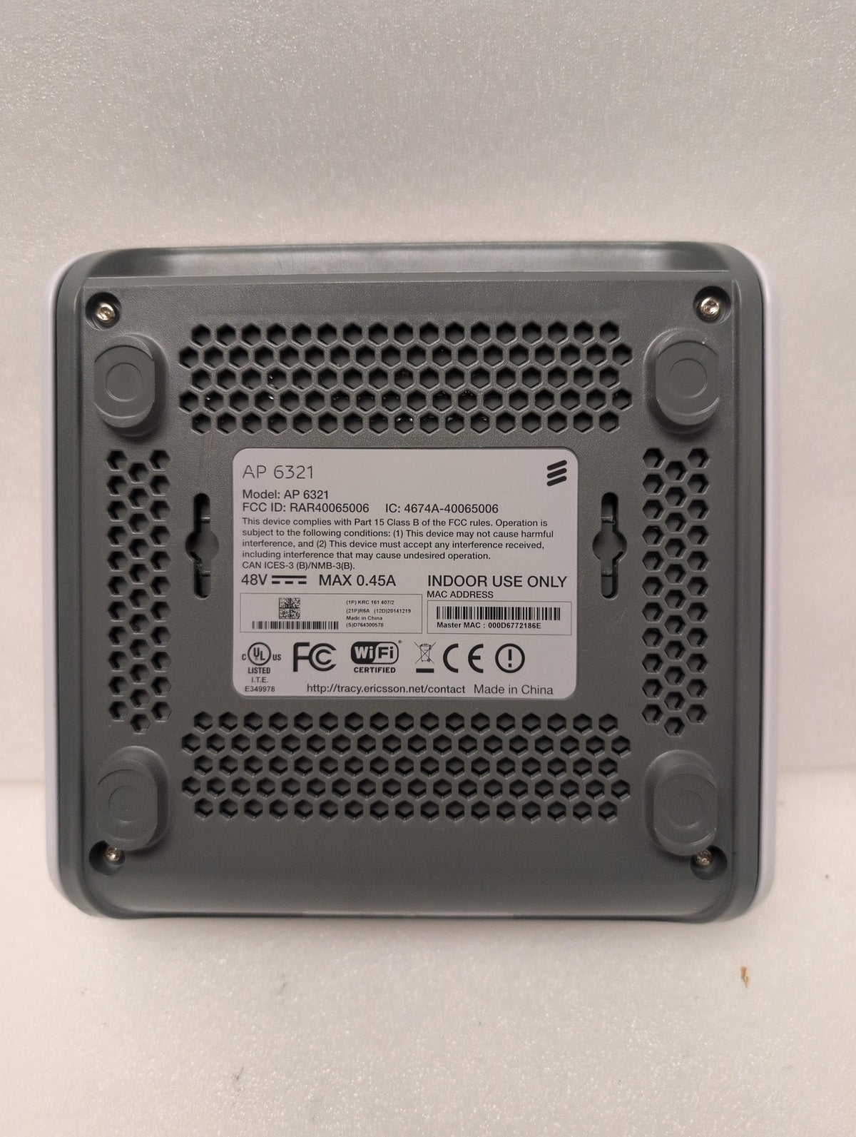 🎸 Ericsson AP 6321 Wireless Access Point 2.4G/5G WiFi Indoor (NO AC ADAPTER )
