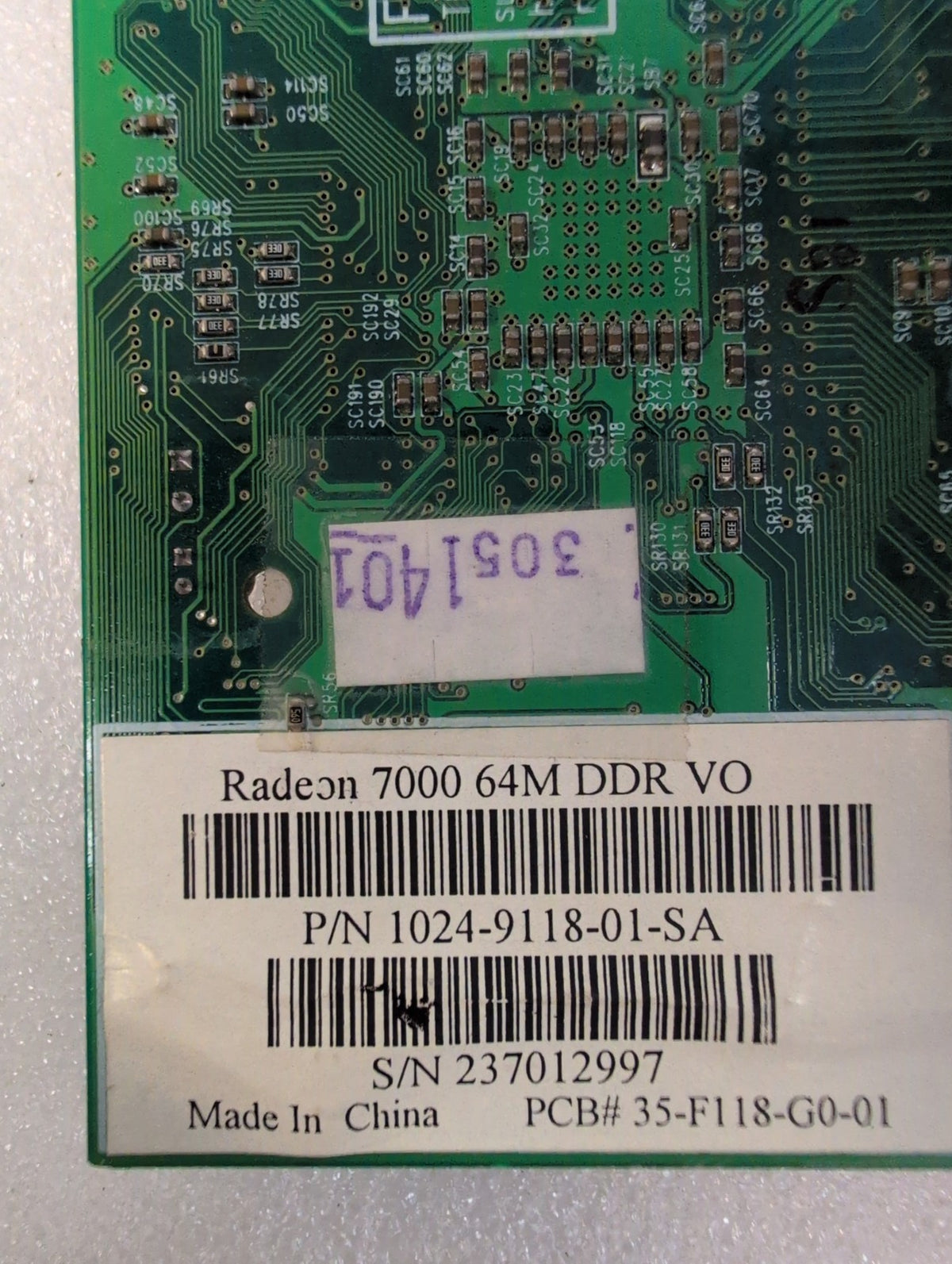 🎸 ATI Radeon 7000 1024-9118-01-SA 64MB DDR AGP Video Radeon 7000 64M DDR VO