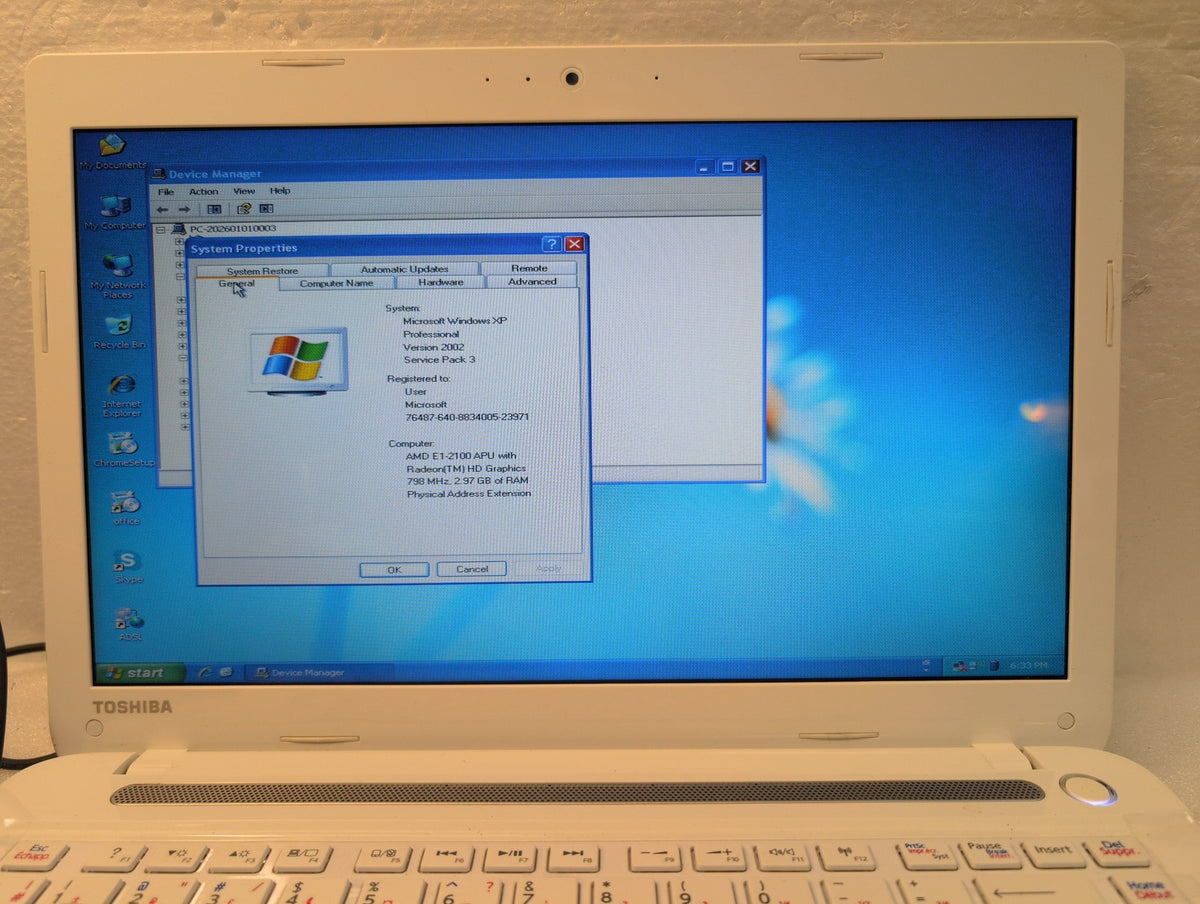 🎸 Toshiba Satellite C40D-A White Laptop AMD E1-2100 14in 2GB RAM 465GB HDD