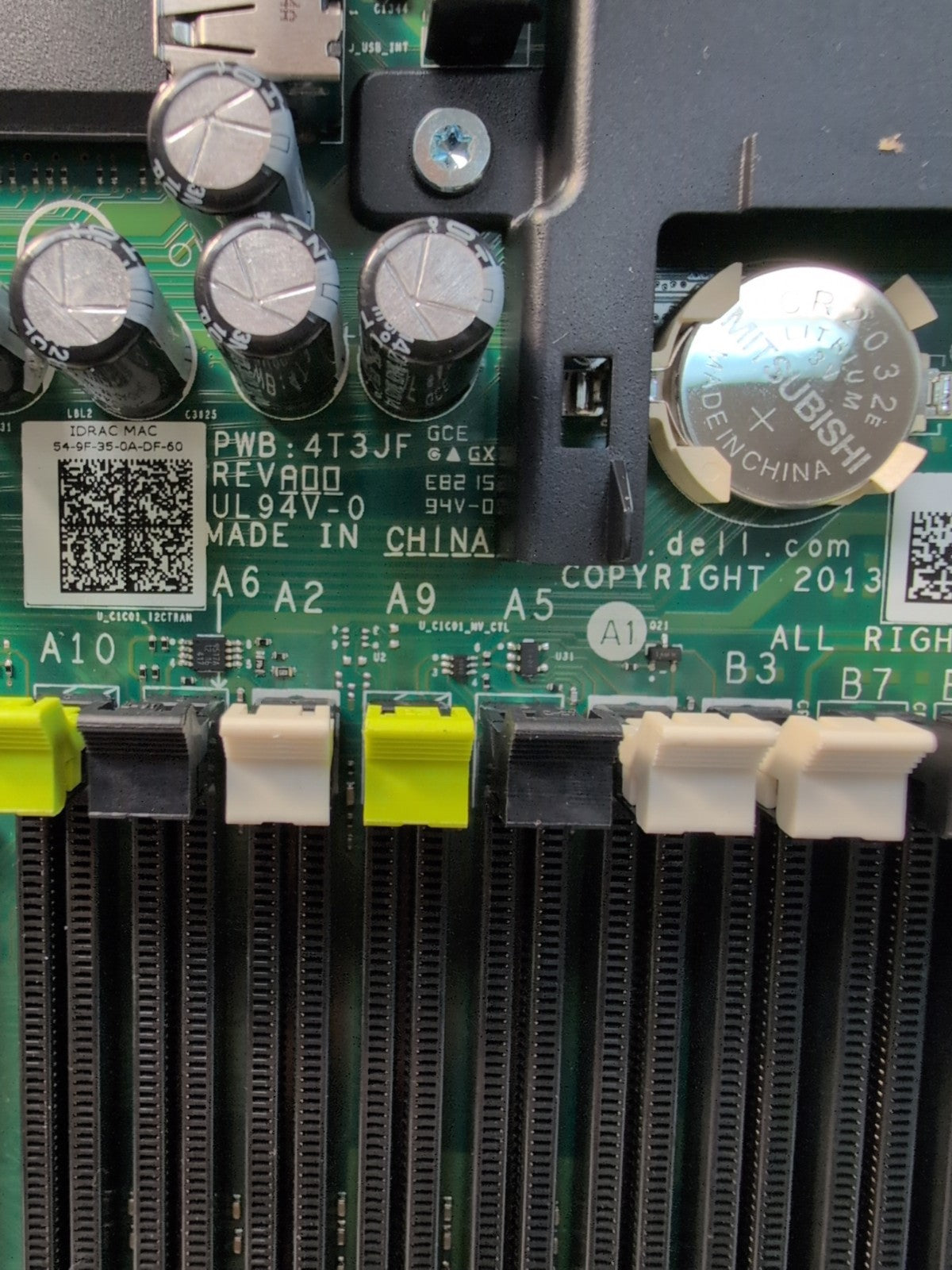 DELL 4T3JF XWDCF 46R5M PowerEdge R620 Server Motherboard With 2x E5-2680 V2 CPU-