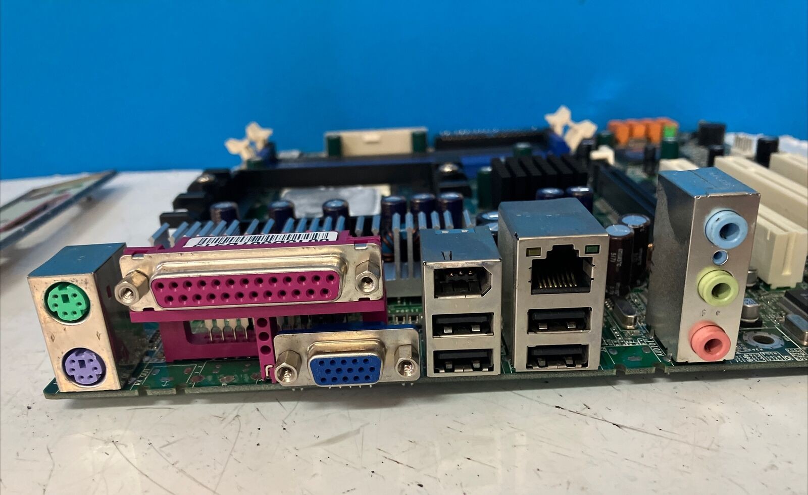 MS-7184 Motherboard 7184 V1.0 RS482-A12 SB400-A3 Socket 939 W/ AMD CPU & Plate ~