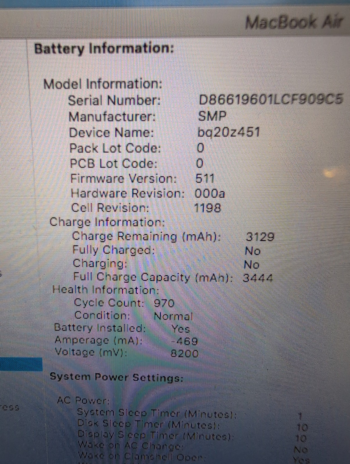 Apple MacBook Air A1465 11-inch 2015 1.6GHz Core i5 4GB 128GB SSD (NO AC) -