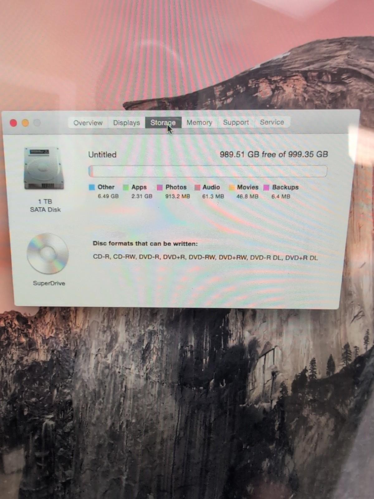 Apple A1312 27" iMac 2009 Intel C2D 3.06GHz /4GB RAM /1TB HDD/10.10 (FOR LOCAL)-