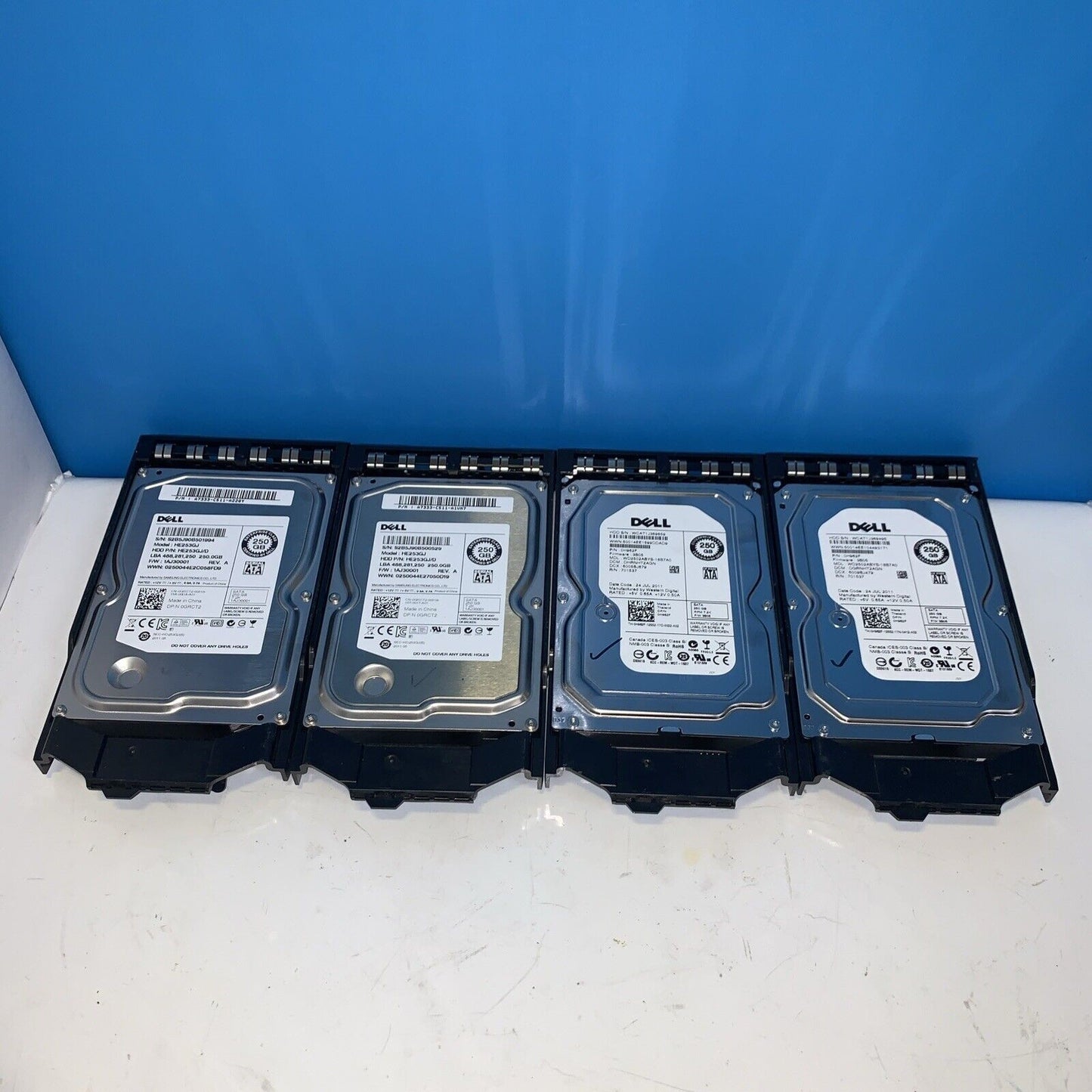 (4x) 250GB Dell 3.5" SATA Hard Drive Tray Caddy T430 R430 R720 R730 R730XD