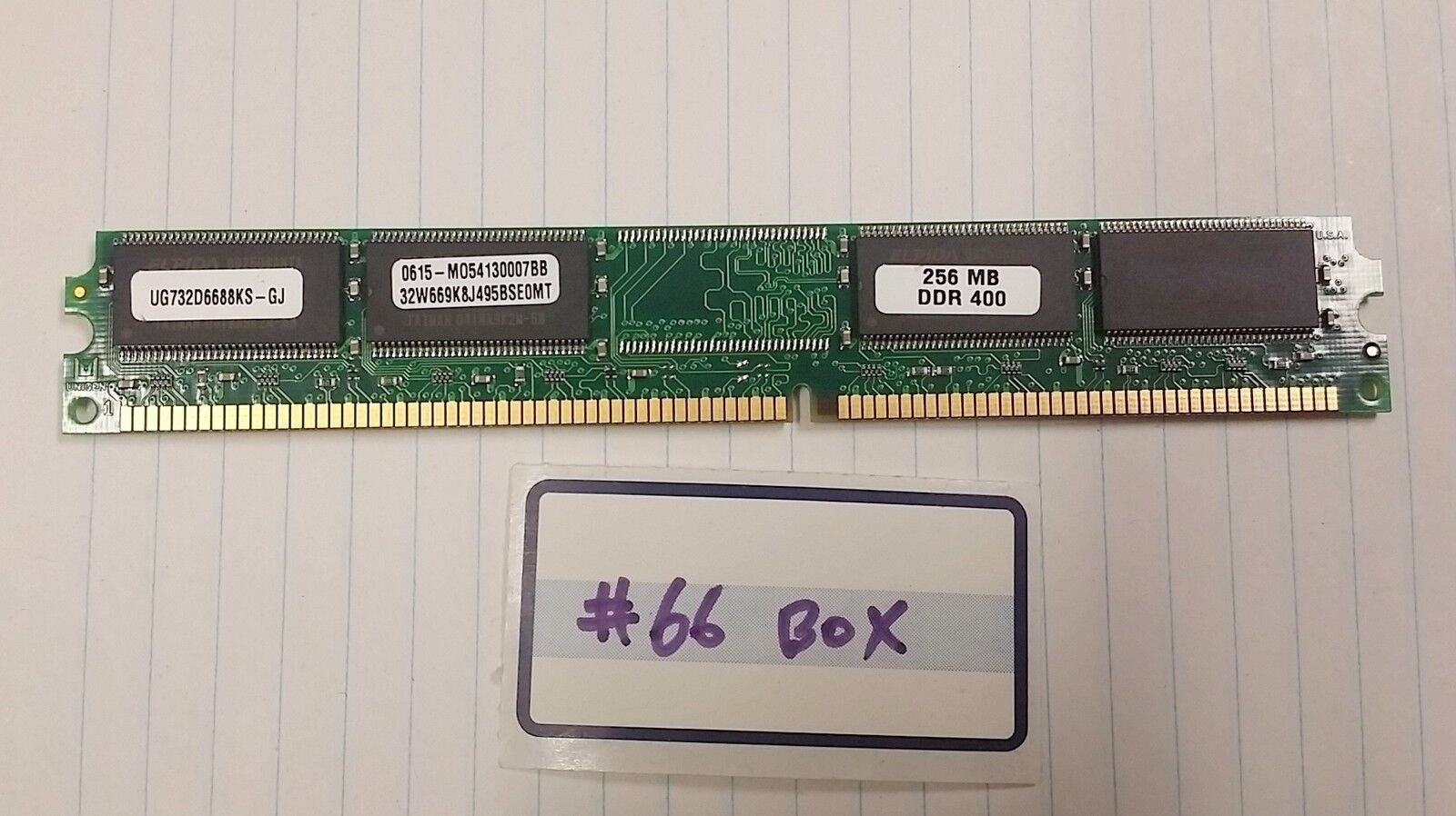 256MB Unigen DDR RAM PC3200U 400MHz UG732D6688KS-GJ Memory 184pin