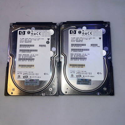 Lot of 2 FUJITSU 73GB MAT3073NC SCSI 10K Ultra 320 U320 3.5 HDD Hard drive