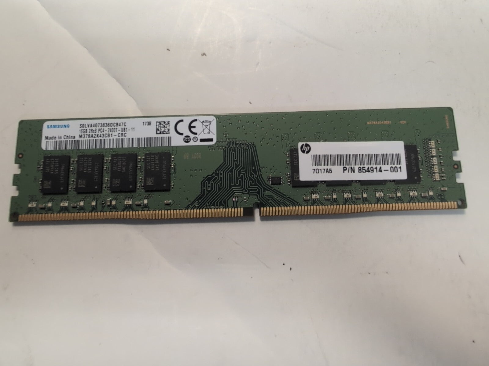 🔥(lot of 2) Samsung 16GB DDR4 2400 MHz PC4 Desktop RAM M378A2K43CB1-CRC  -