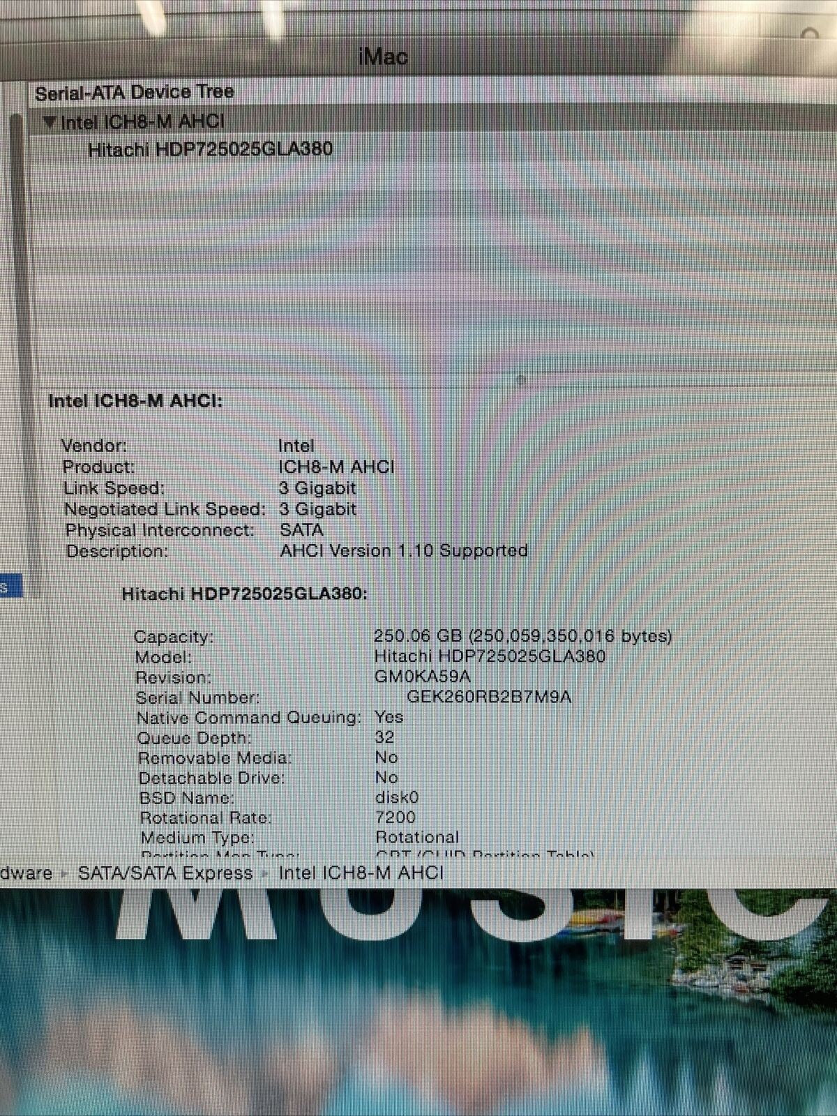 Nice ~ Apple iMAC A1224 Mid-2008 20" Intel Core 2 Duo 2.4G 4GB 250G OSX 10.10.5