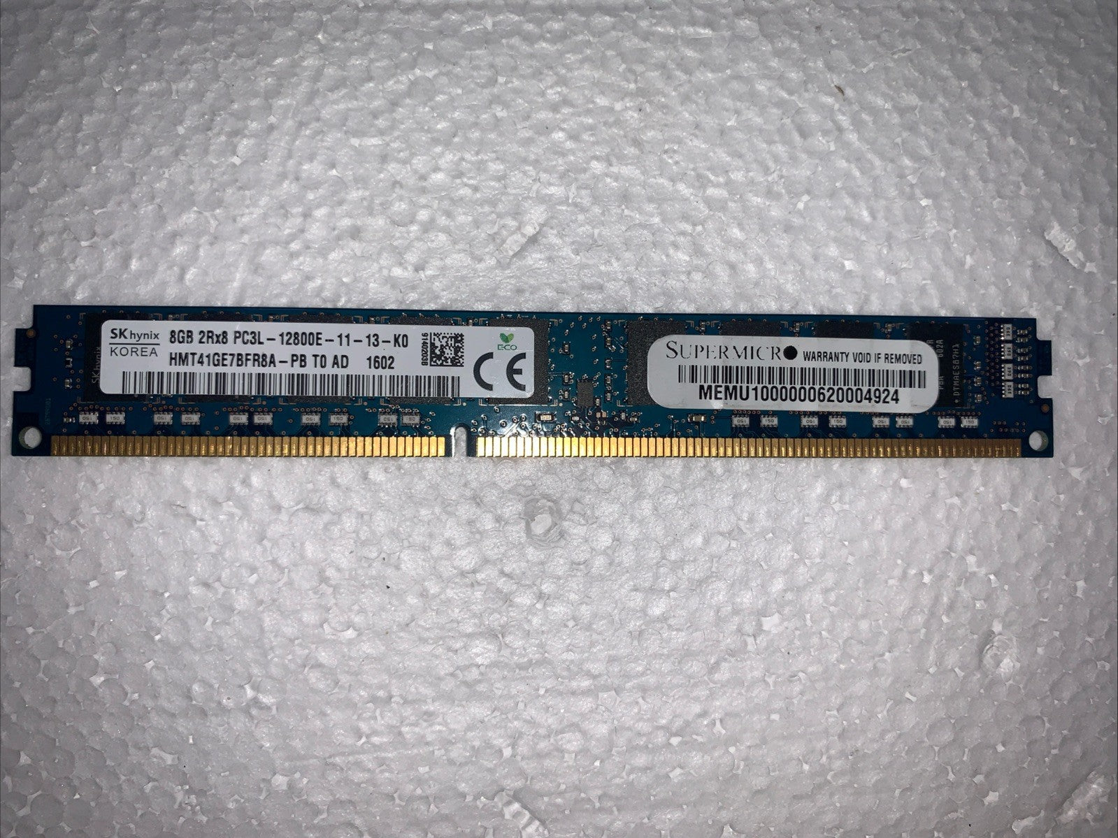 🔥 Supermicro / SK hynix 8GB DDR3L-1600 PC3L-12800E ECC UDIMM 2Rx8 Server RAM