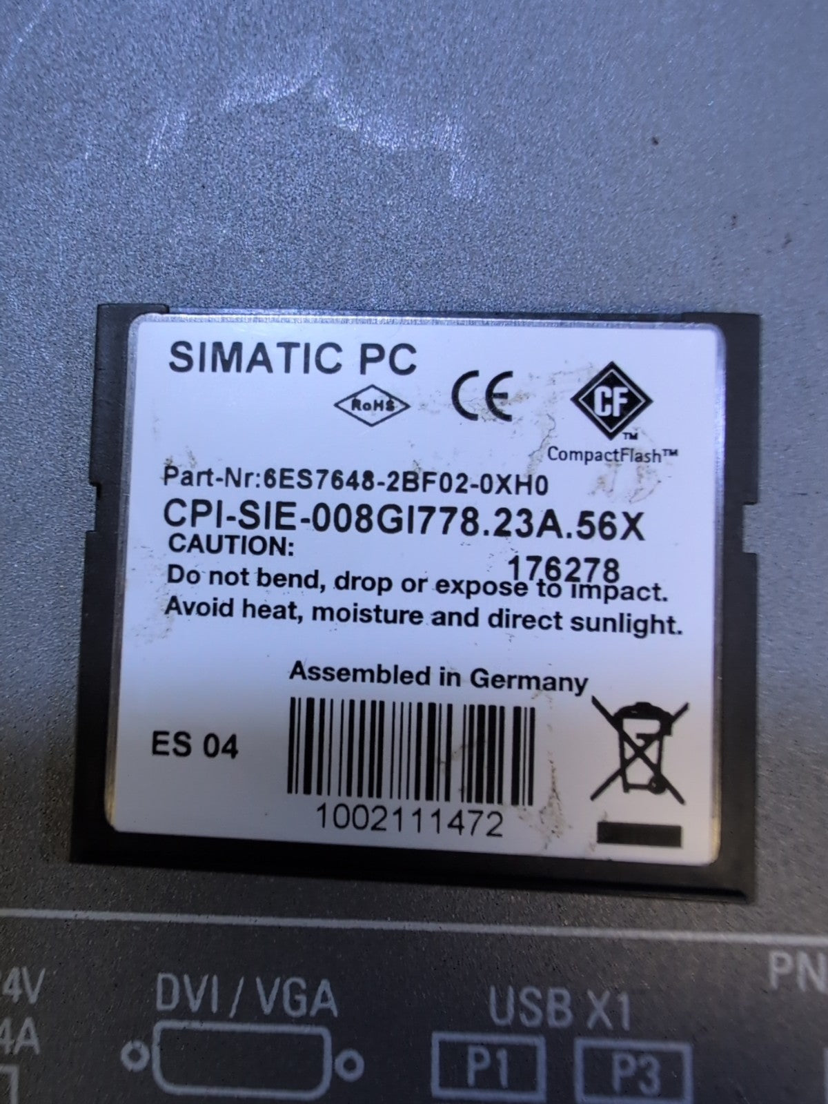 🔥 SIEMENS SIMATIC MICROBOX PC IPC427C 6ES7647-7BE40 W/8GB CF CARD C2D CPU/4GB -