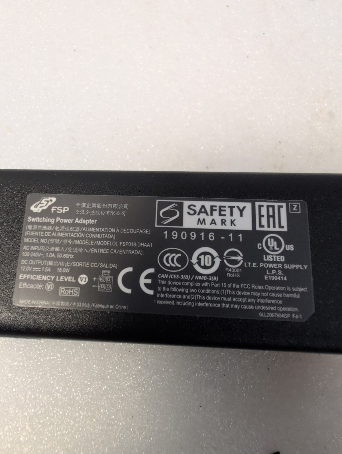 🎸 FSP Switching Power Adapter FSP018-DHAA1 12V 1.5A 18W for Cisco Systems