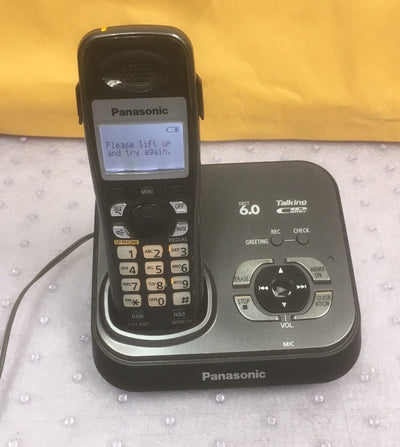 + Panasonic KX-TG9331CT  Dect 6.0 Cordless Phone & Answering Machine & AC